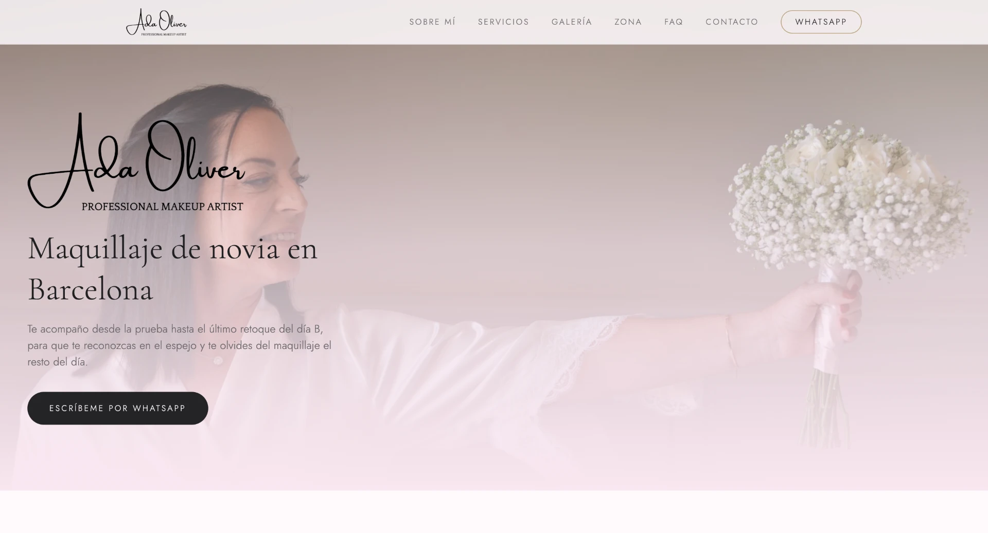 Web de Ada Oliver Makeup diseñada por NexSides